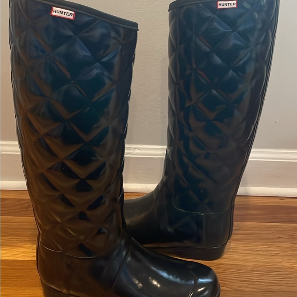 Hunter Rainboots women quilted size 8
